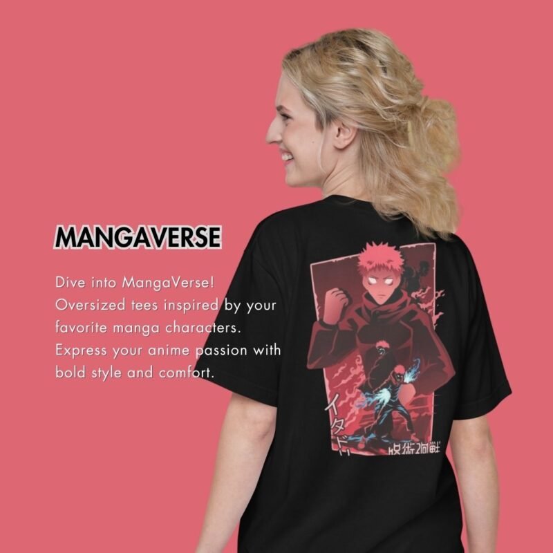 beautiful girl wearing Mangaverse T shirt